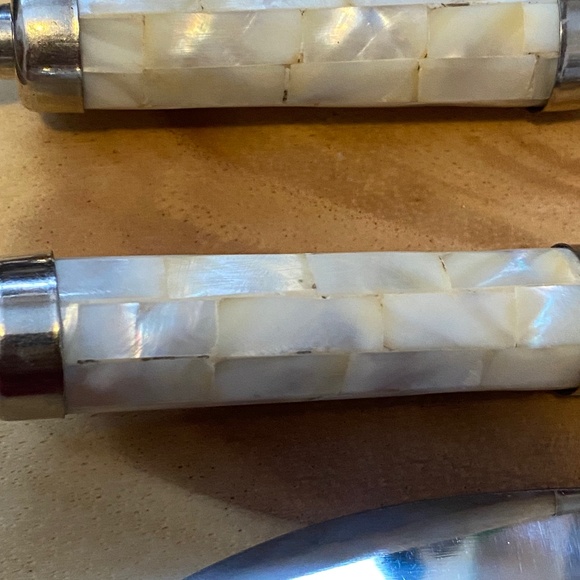 Vintage mother of pearl cheese set (4 pce) - Picture 16 of 16
